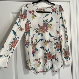 LOFT Maternity floral long sleeved blouse